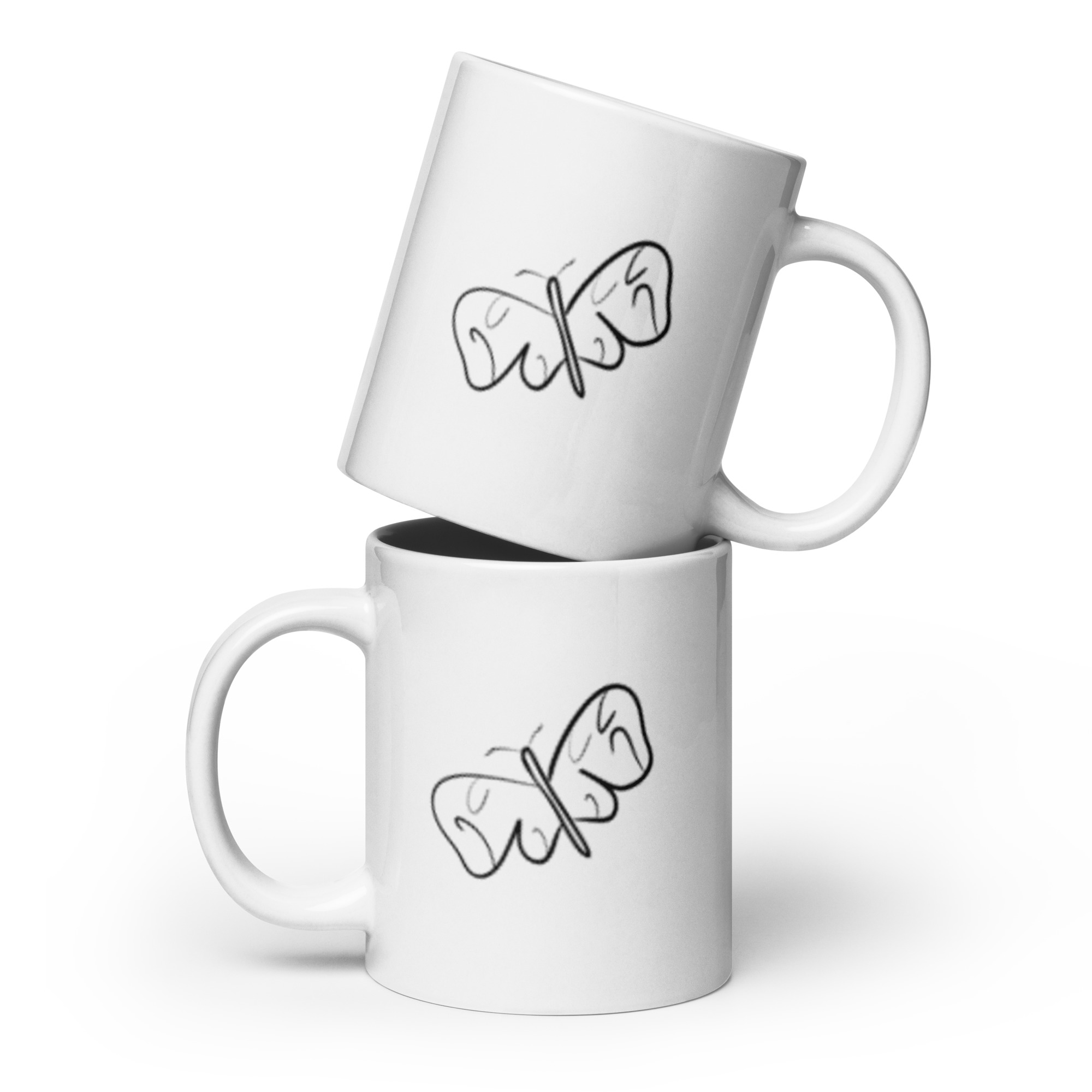 Black and White Butterfly glossy mug - Image 4
