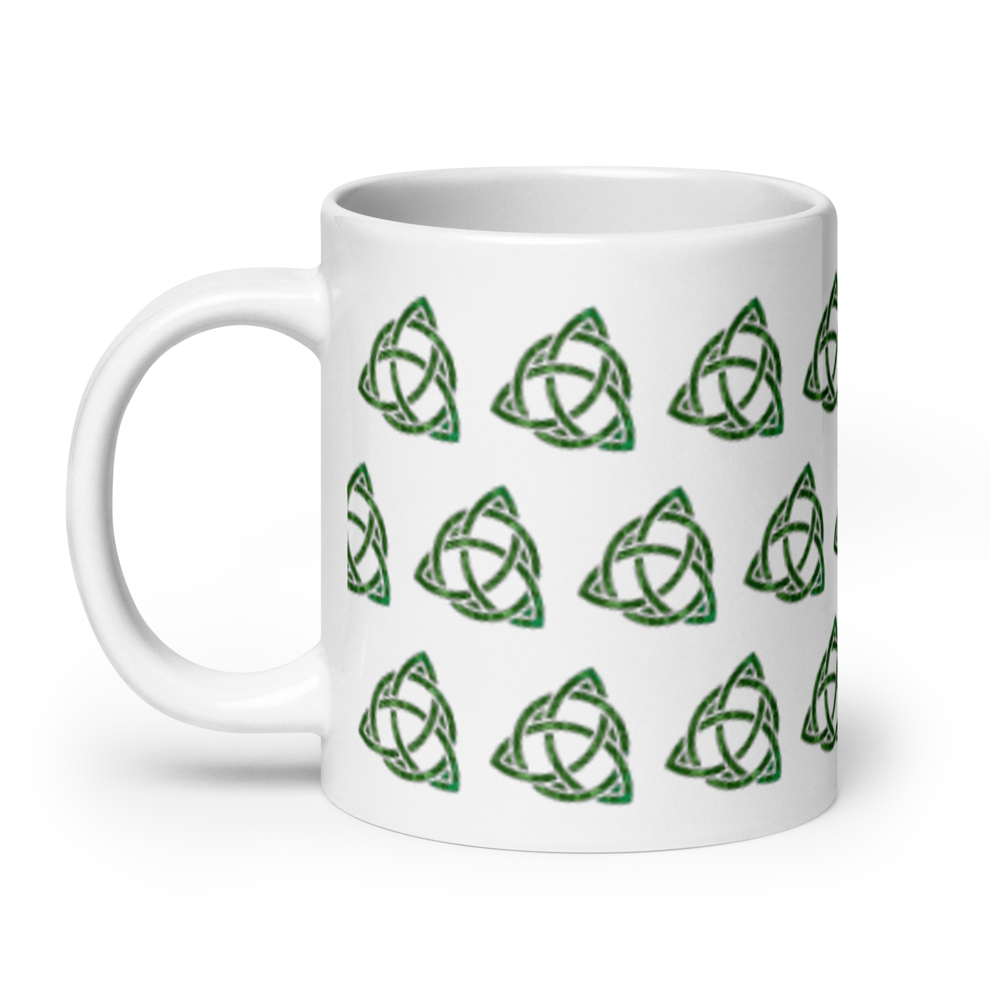Celtic Trinity Small Knot Triquetra White glossy mug - Image 11
