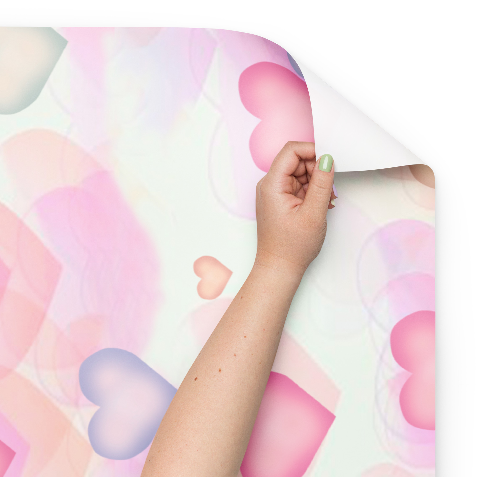Small Watercolor Hearts Wrapping Paper Sheets - Image 4