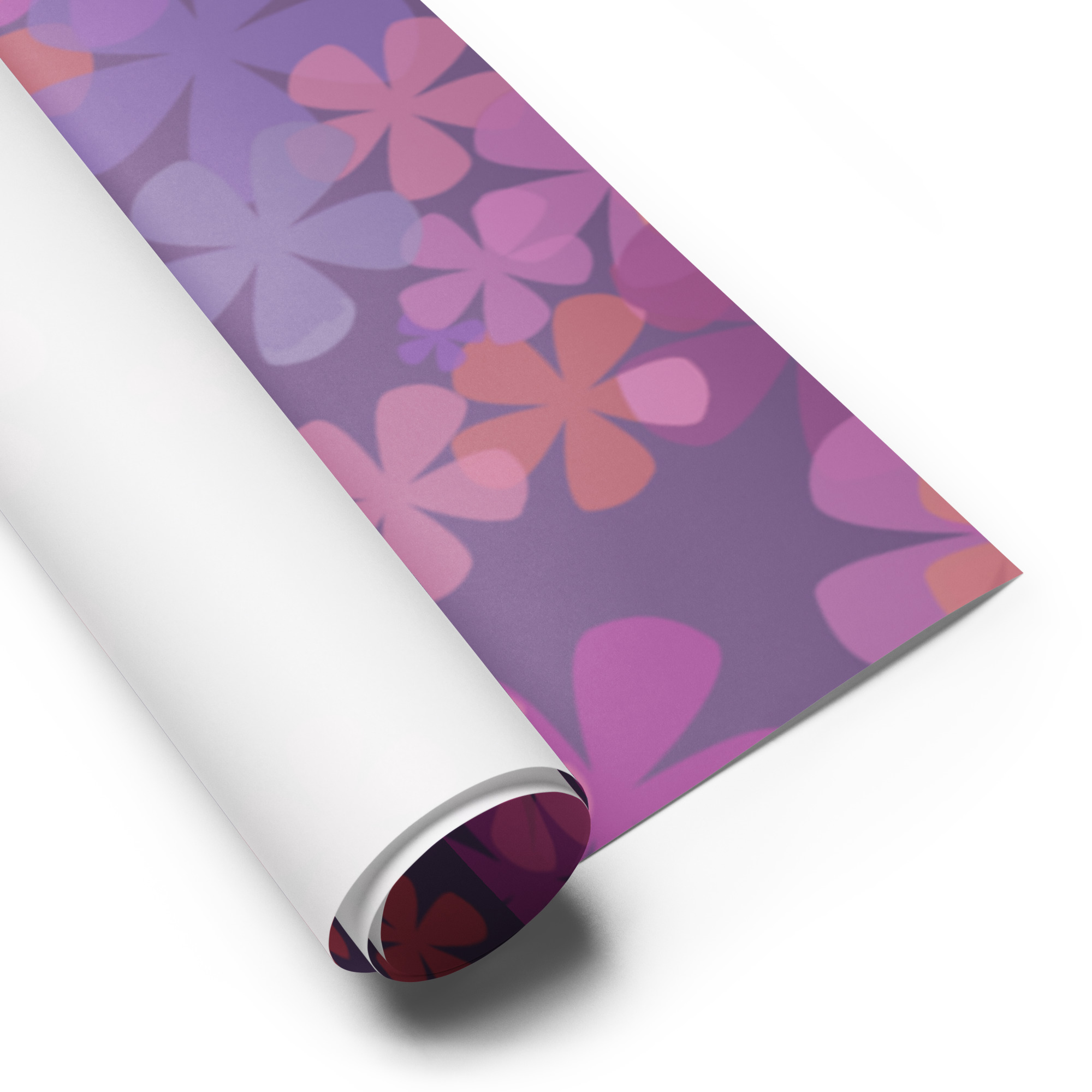 Dark Purple Custom Wrapping paper with Floral Print - Image 5