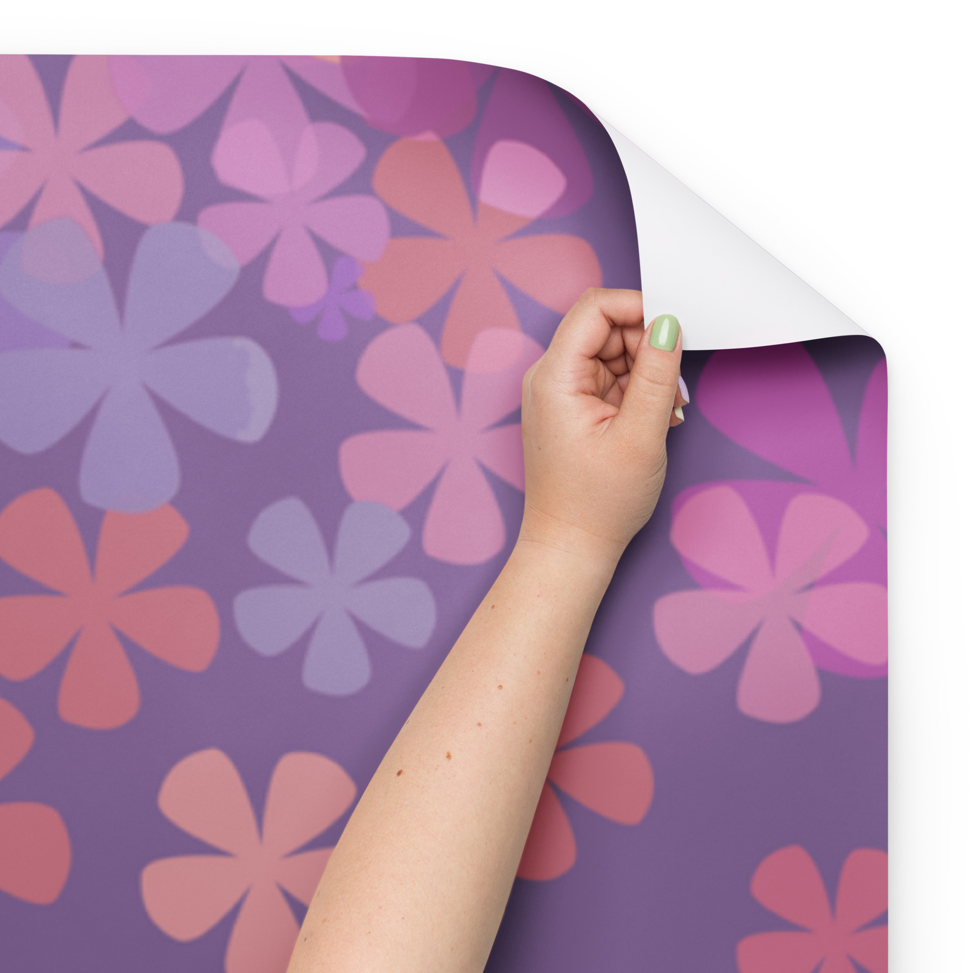 Dark Purple Custom Wrapping paper with Floral Print - Image 7