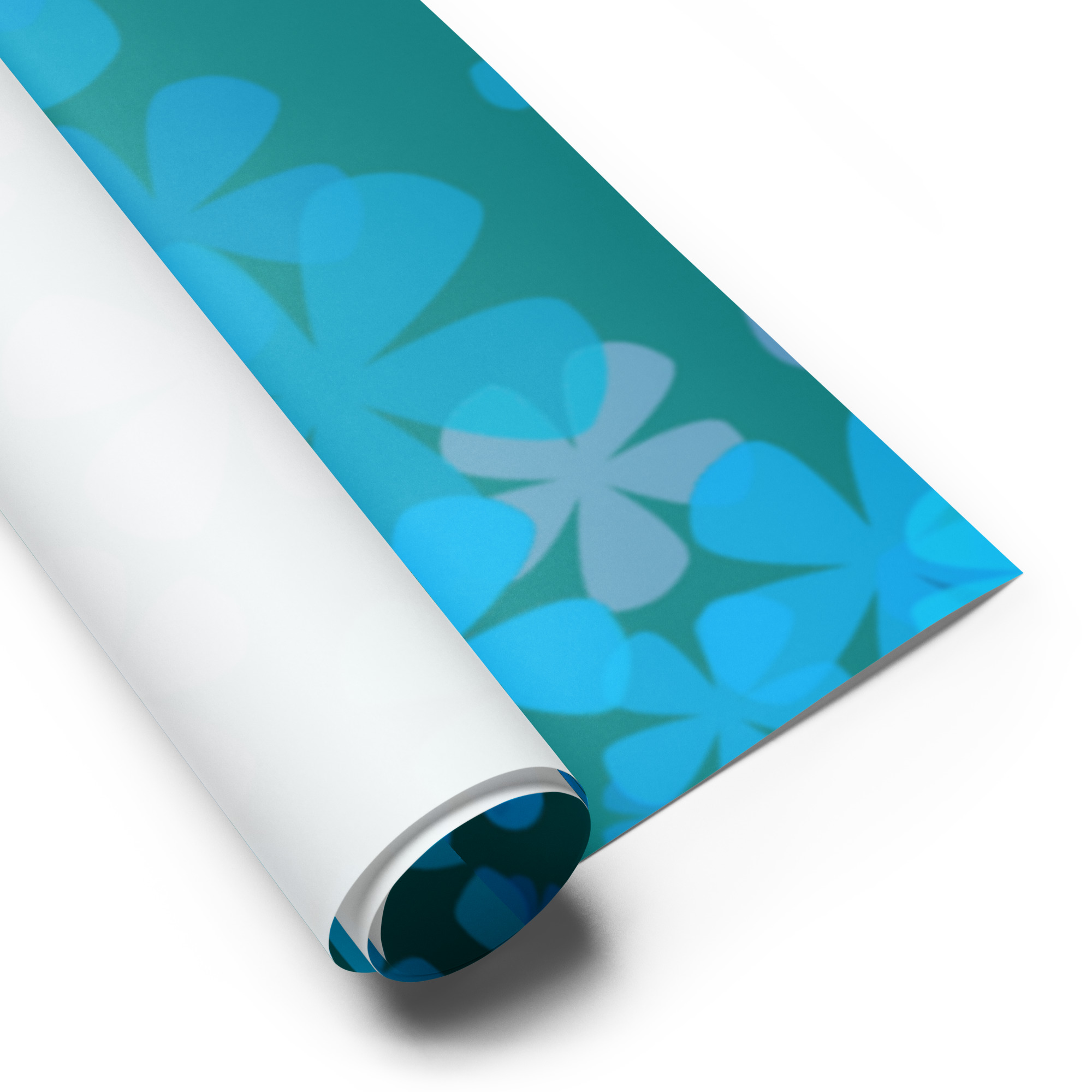 Teal and Blue Floral Wrapping Paper Sheets - Image 6