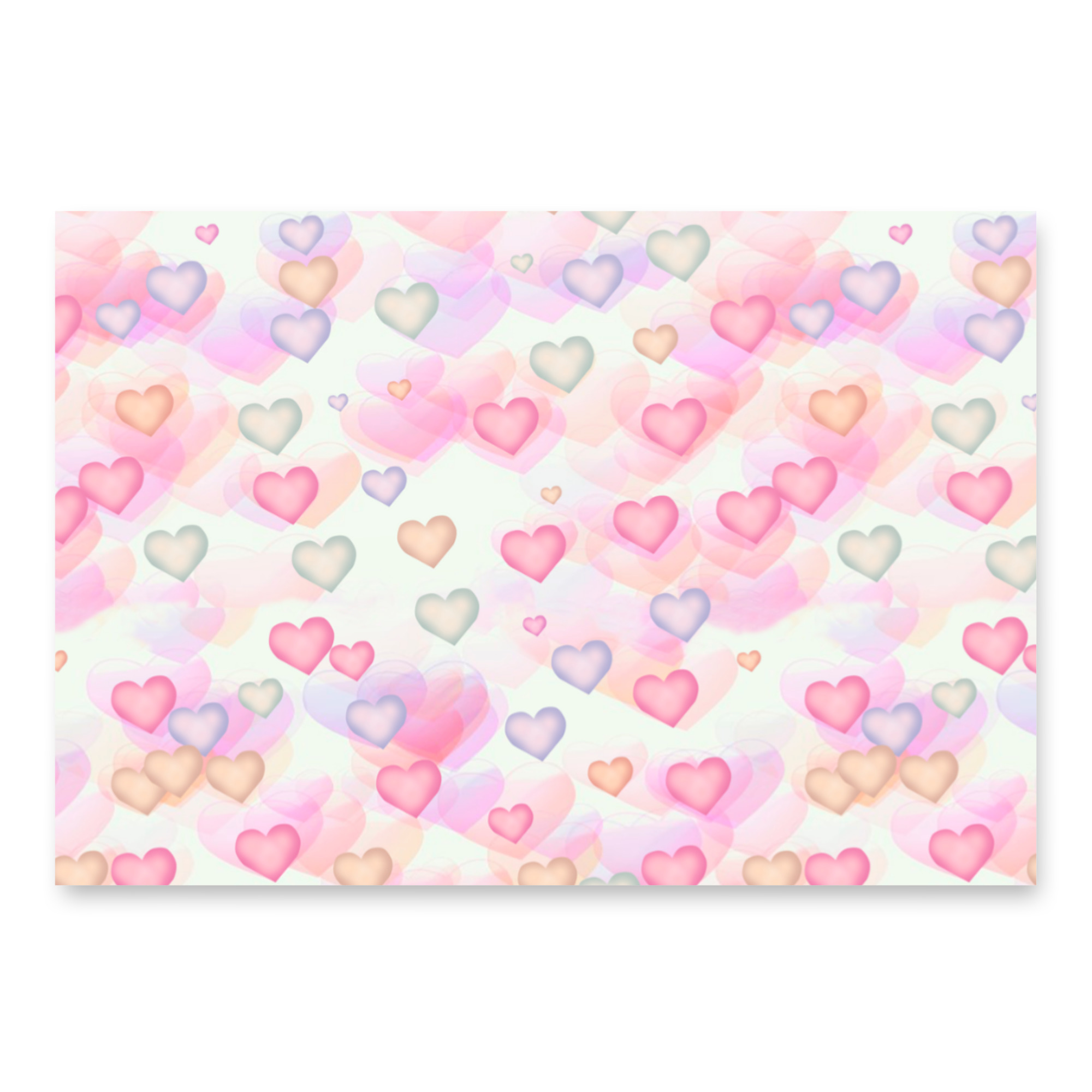 Watercolor Hearts Wrapping Paper Sheets - Image 3