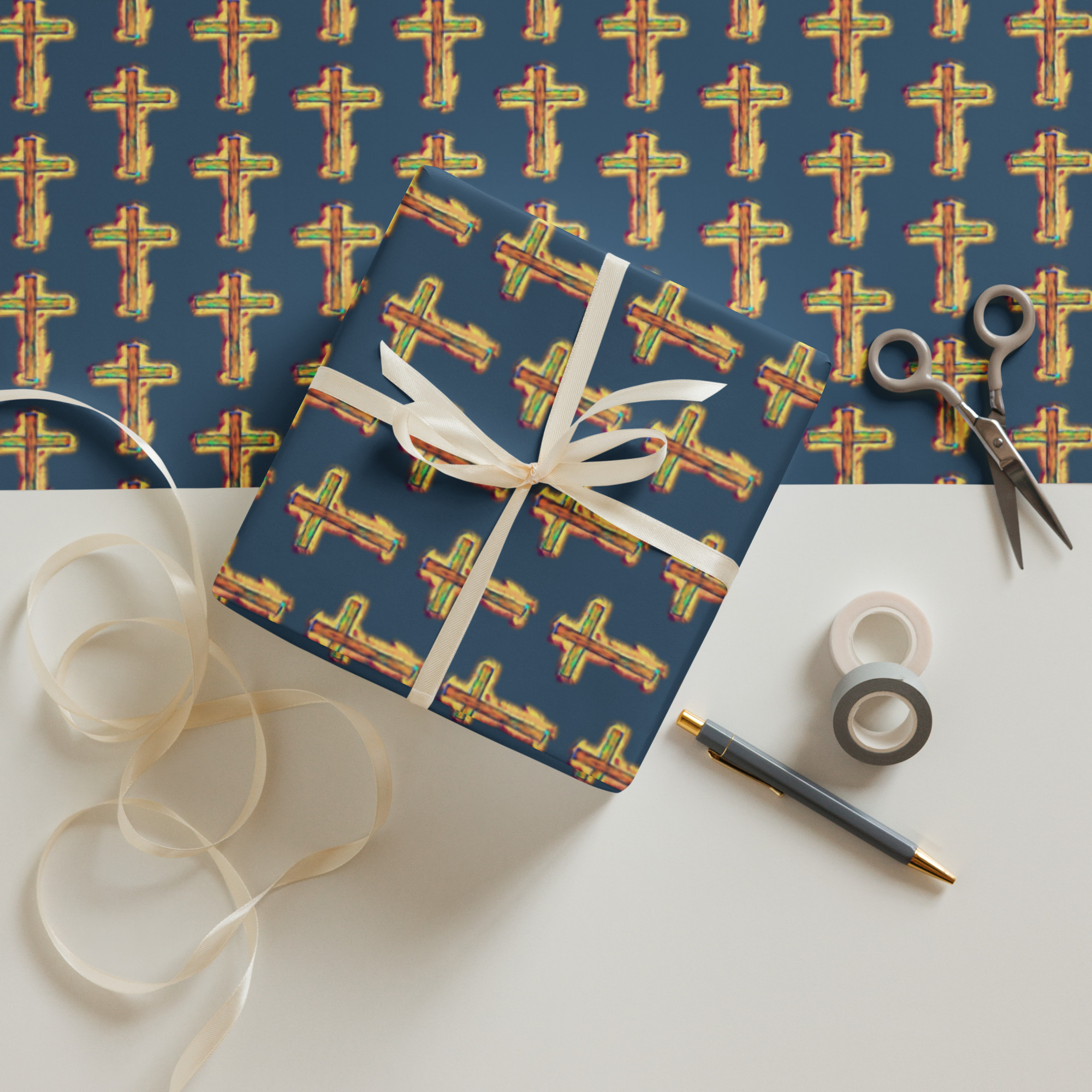 Bright Cross Wrapping Paper Sheets - Image 10