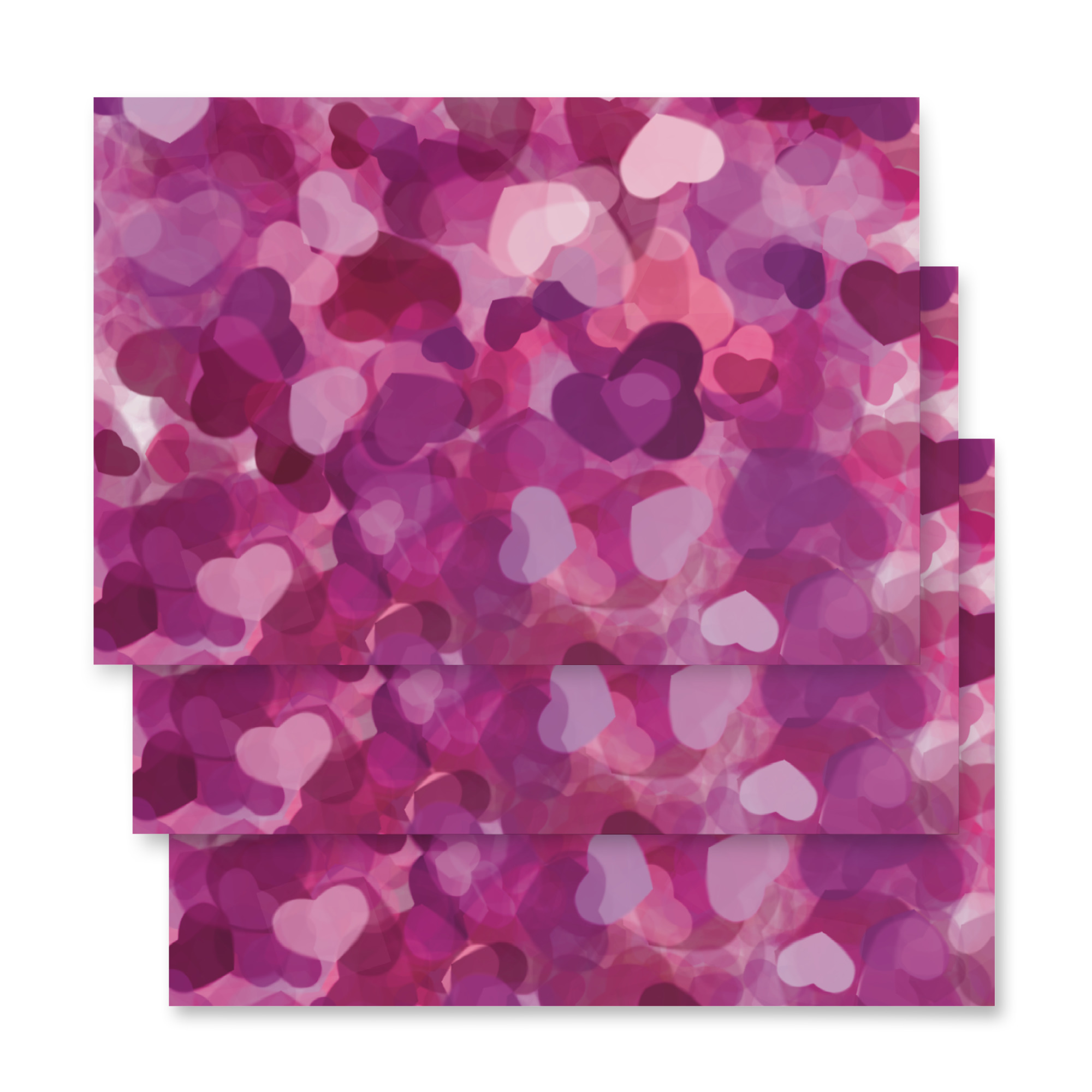 Love Pink Magenta Heart Wrapping paper sheets - Image 5