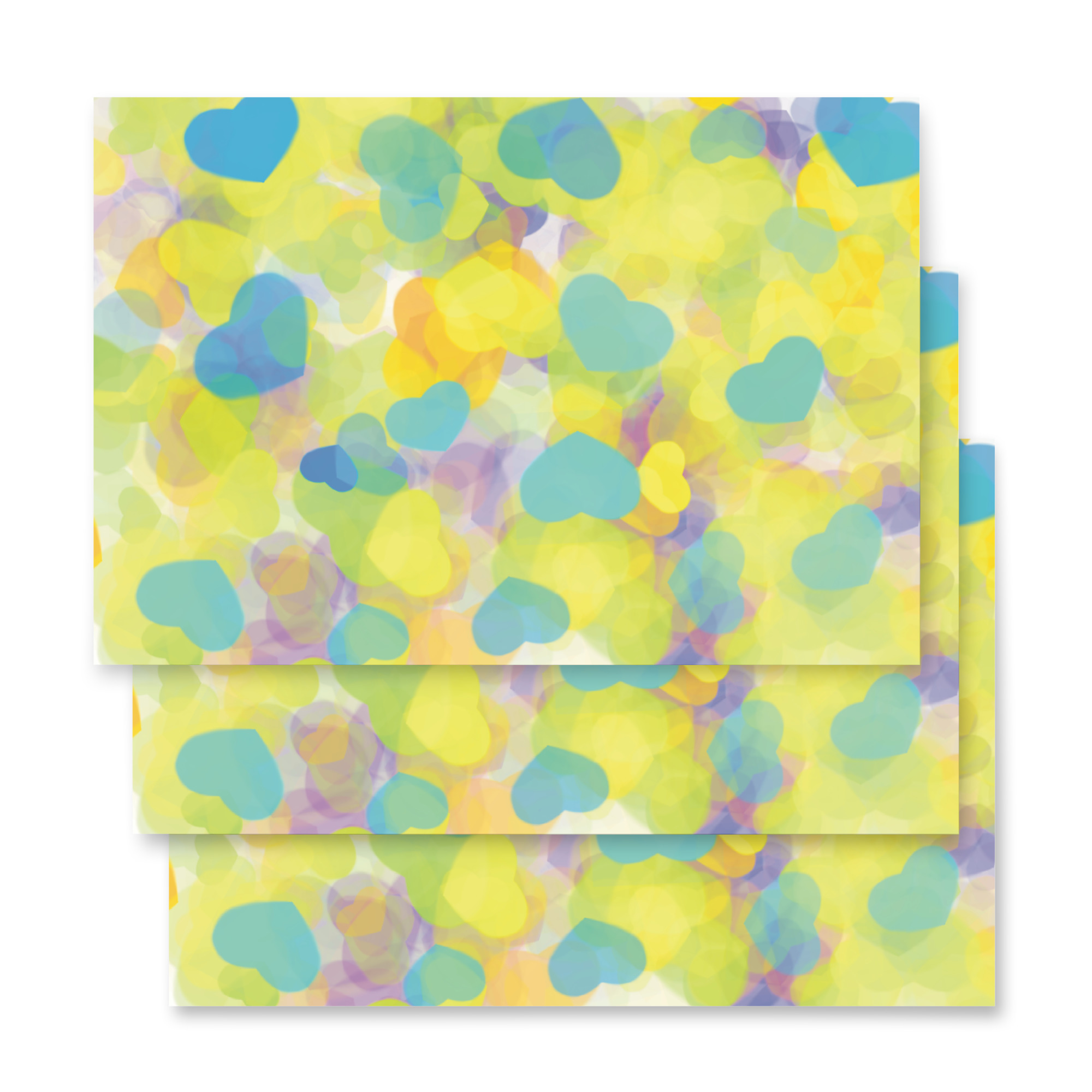 Yellow Blue Hearts Wrapping paper sheets - Image 5