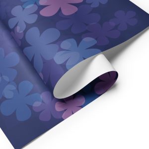 Purple Pink Blue Floral Wrapping paper sheets