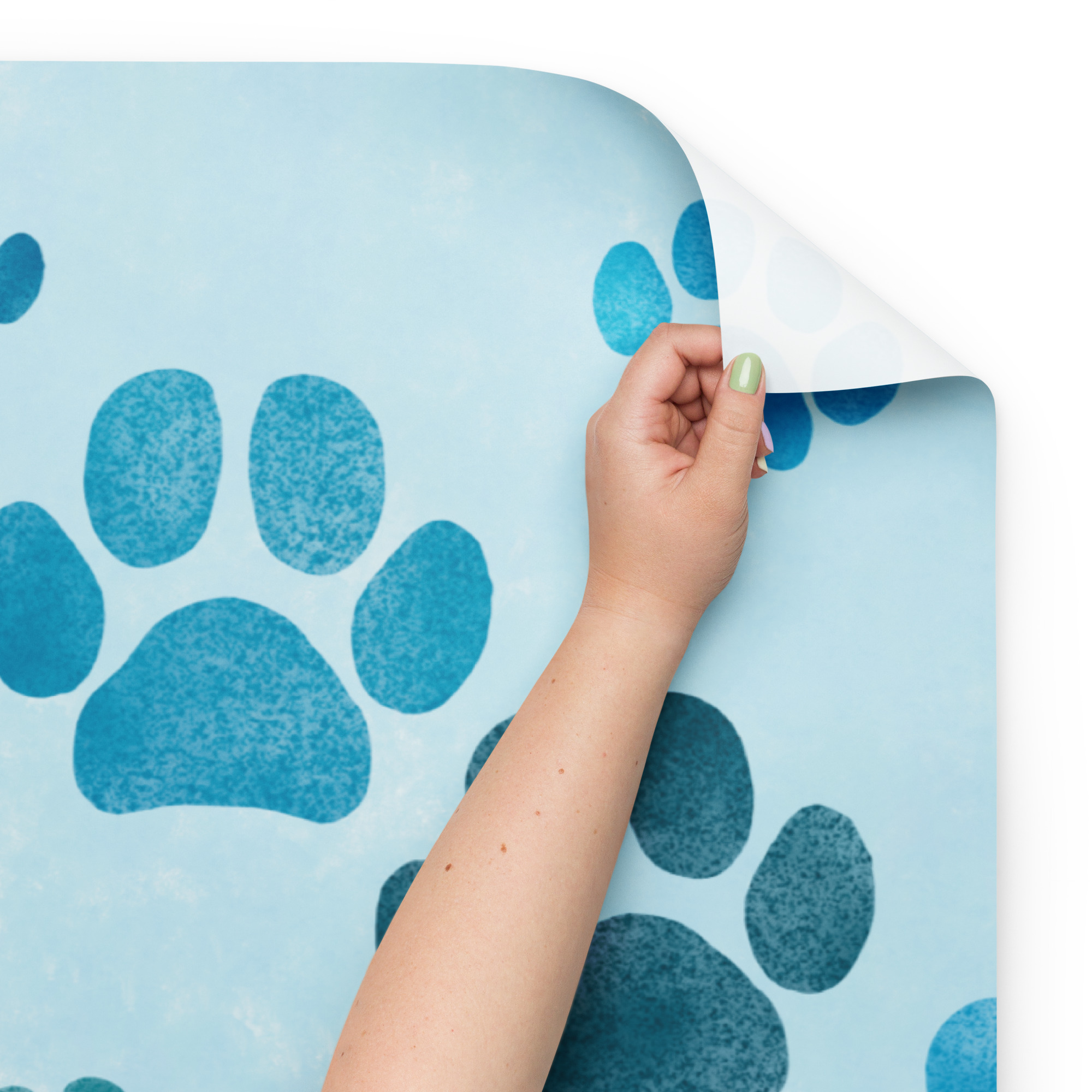 Blue Dog Lover Big Paw Print Gift Wrapping Paper - Image 7