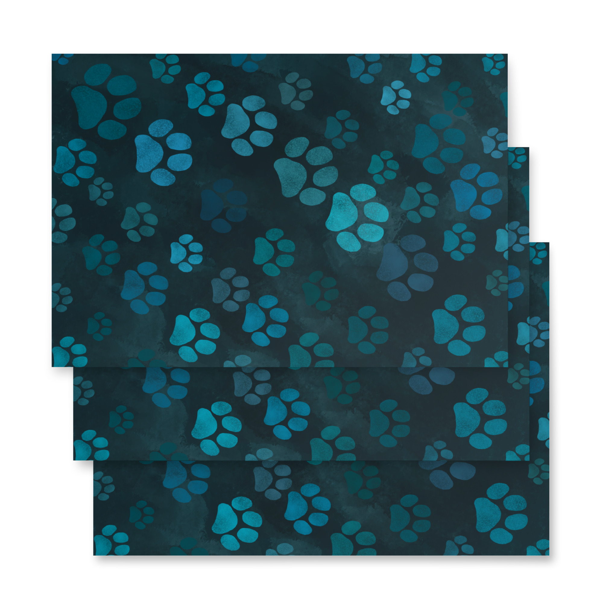 Dog Paw Print Watercolor Wrapping paper sheets - Image 3