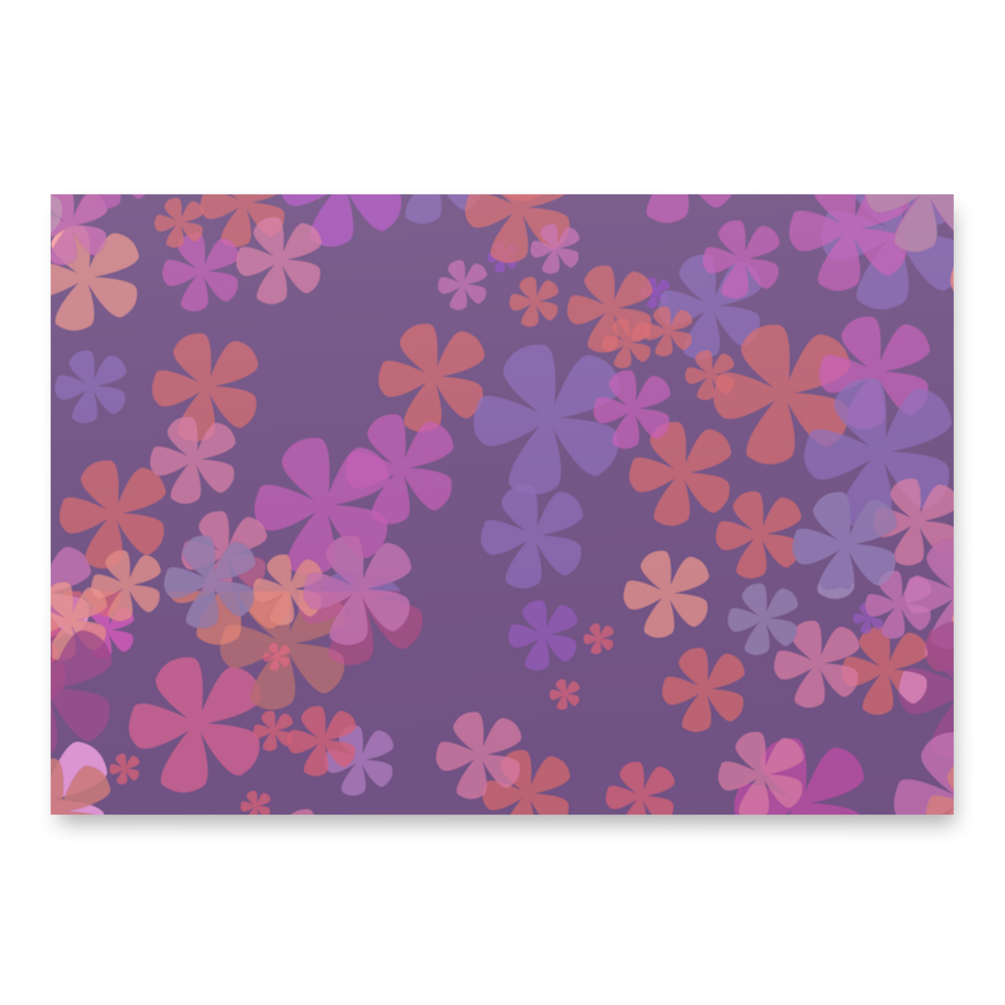 Dark Purple Custom Wrapping paper with Floral Print - Image 2