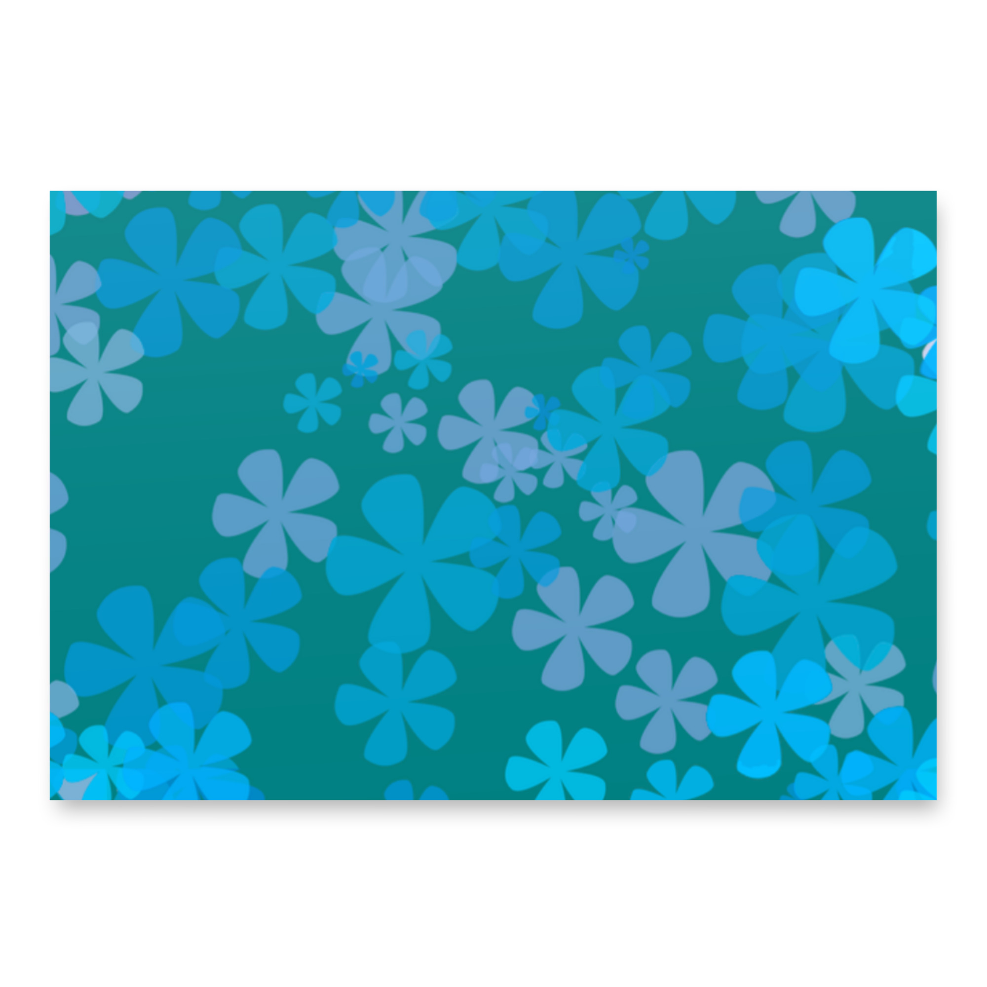 Teal and Blue Floral Wrapping Paper Sheets - Image 2