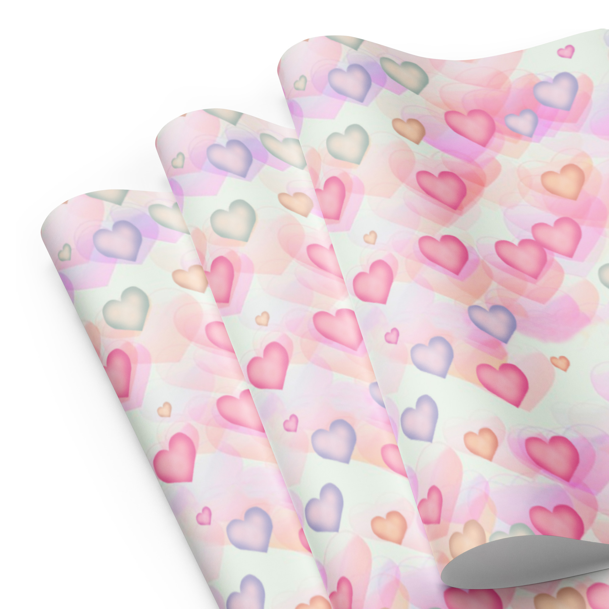 Watercolor Hearts Wrapping Paper Sheets - Image 7