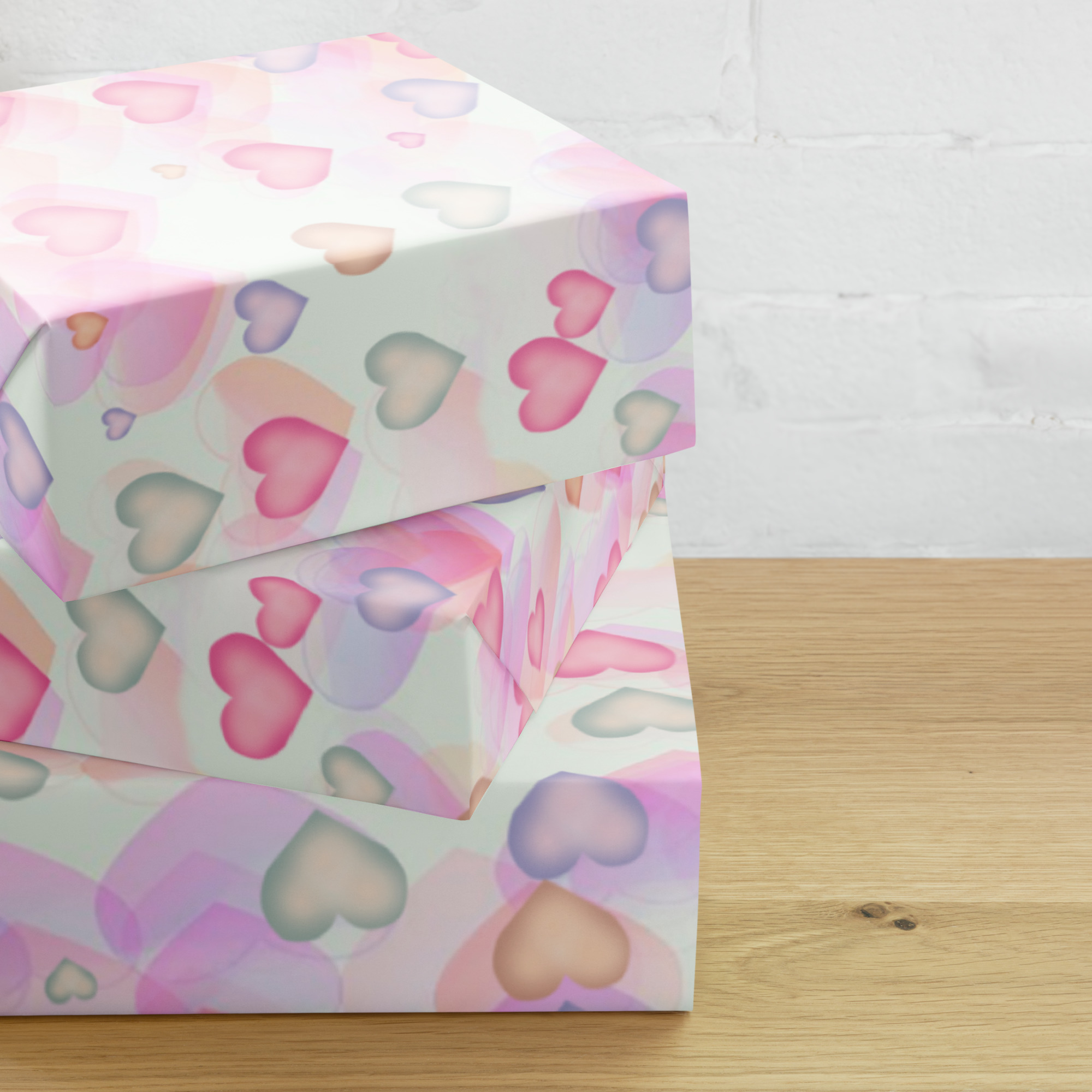 Watercolor Hearts Wrapping Paper Sheets - Image 9