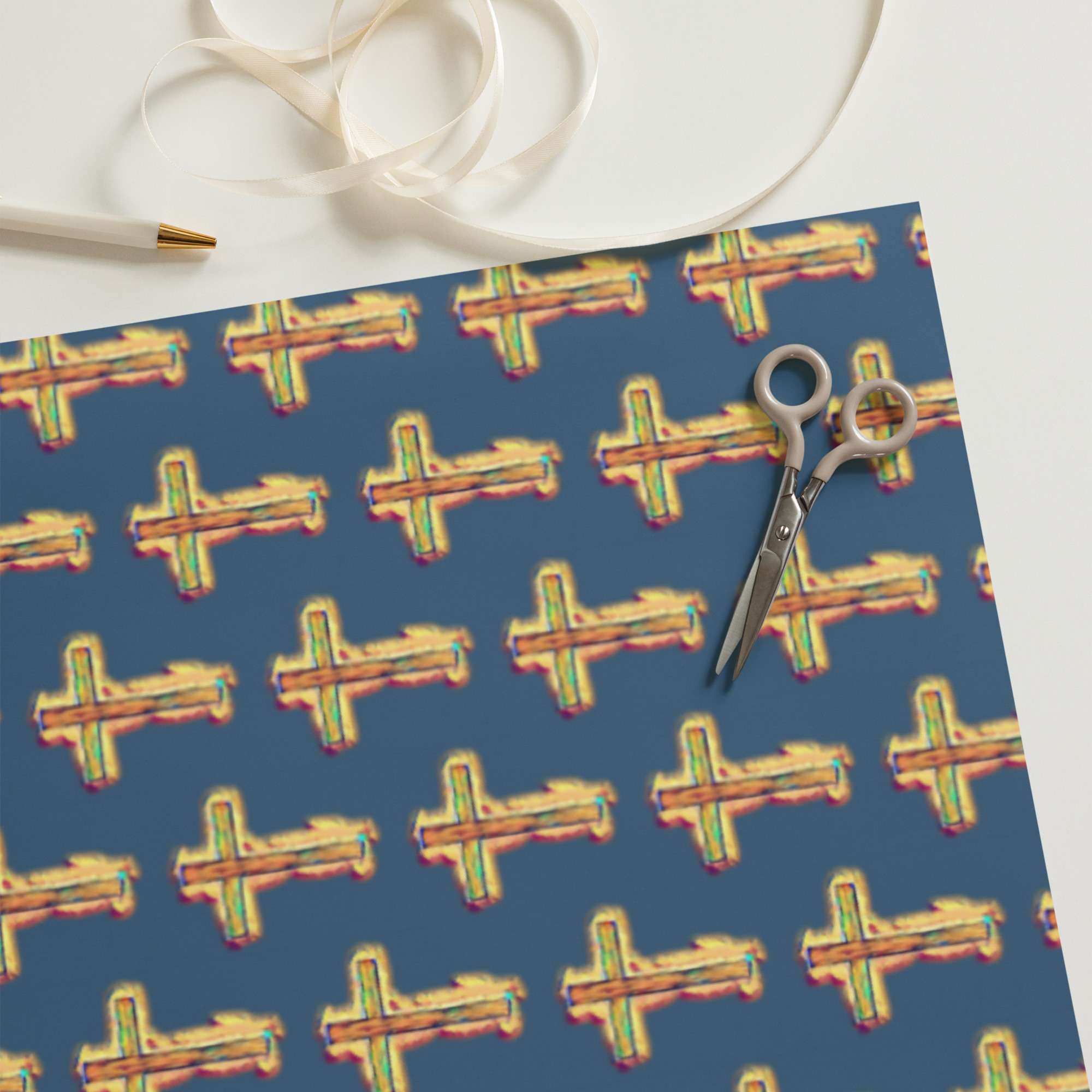 Bright Cross Wrapping Paper Sheets - Image 9