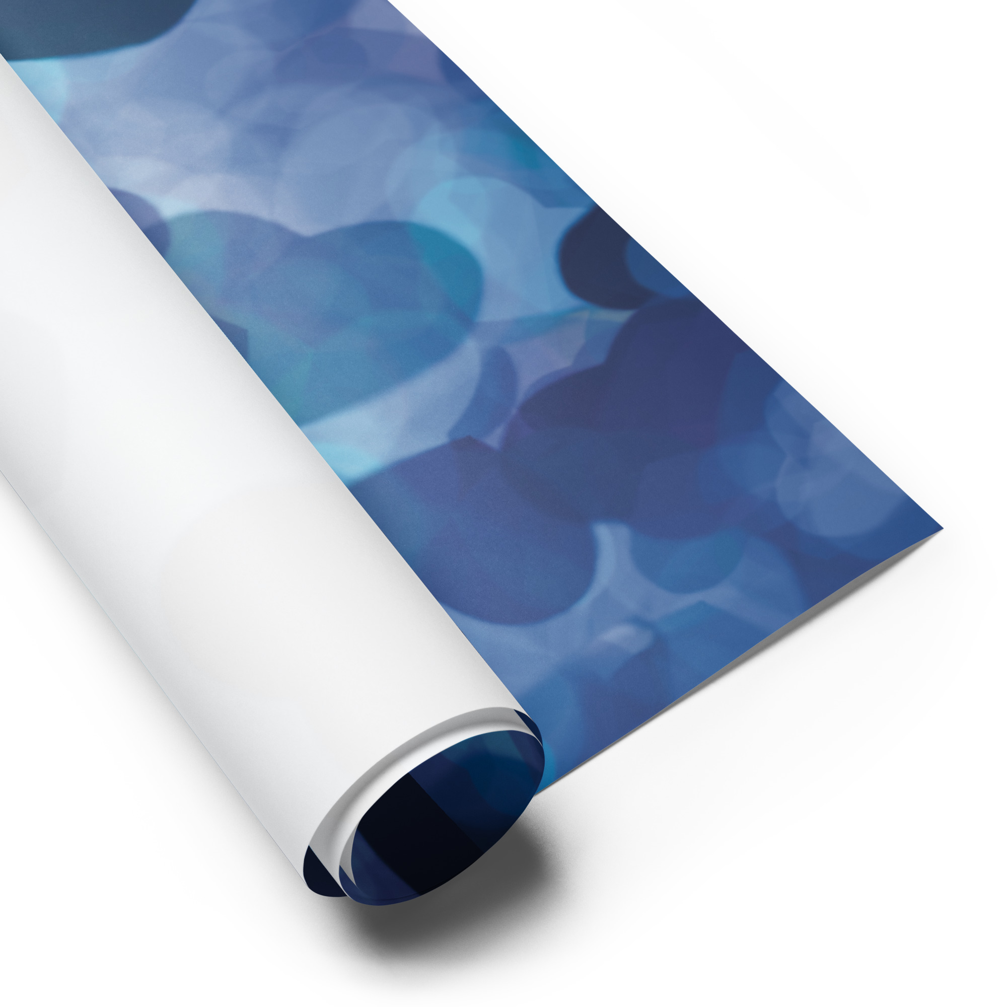 Light Blue, Navy Blue Hearts Wrapping paper sheets - Image 4