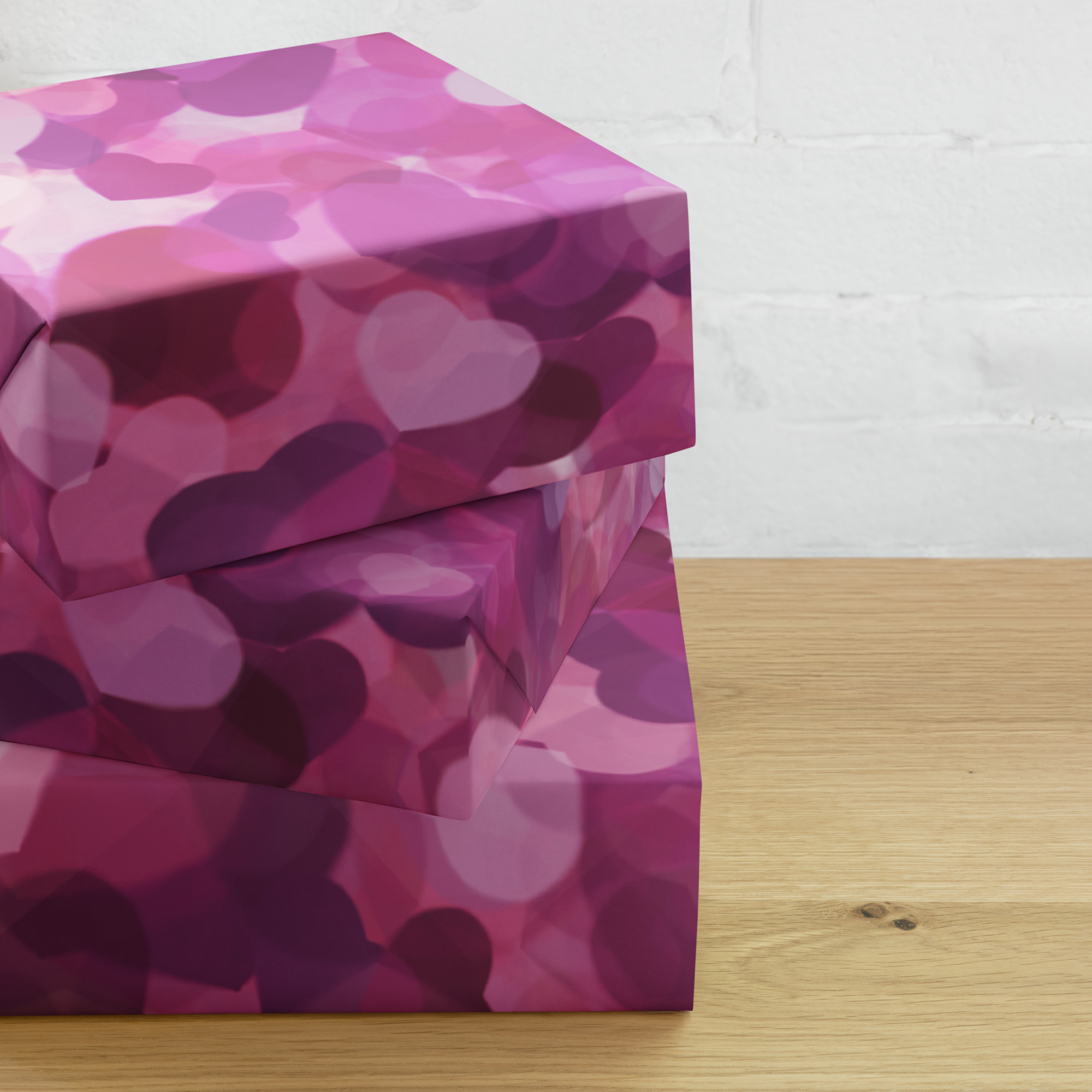 Love Pink Magenta Heart Wrapping paper sheets - Image 10