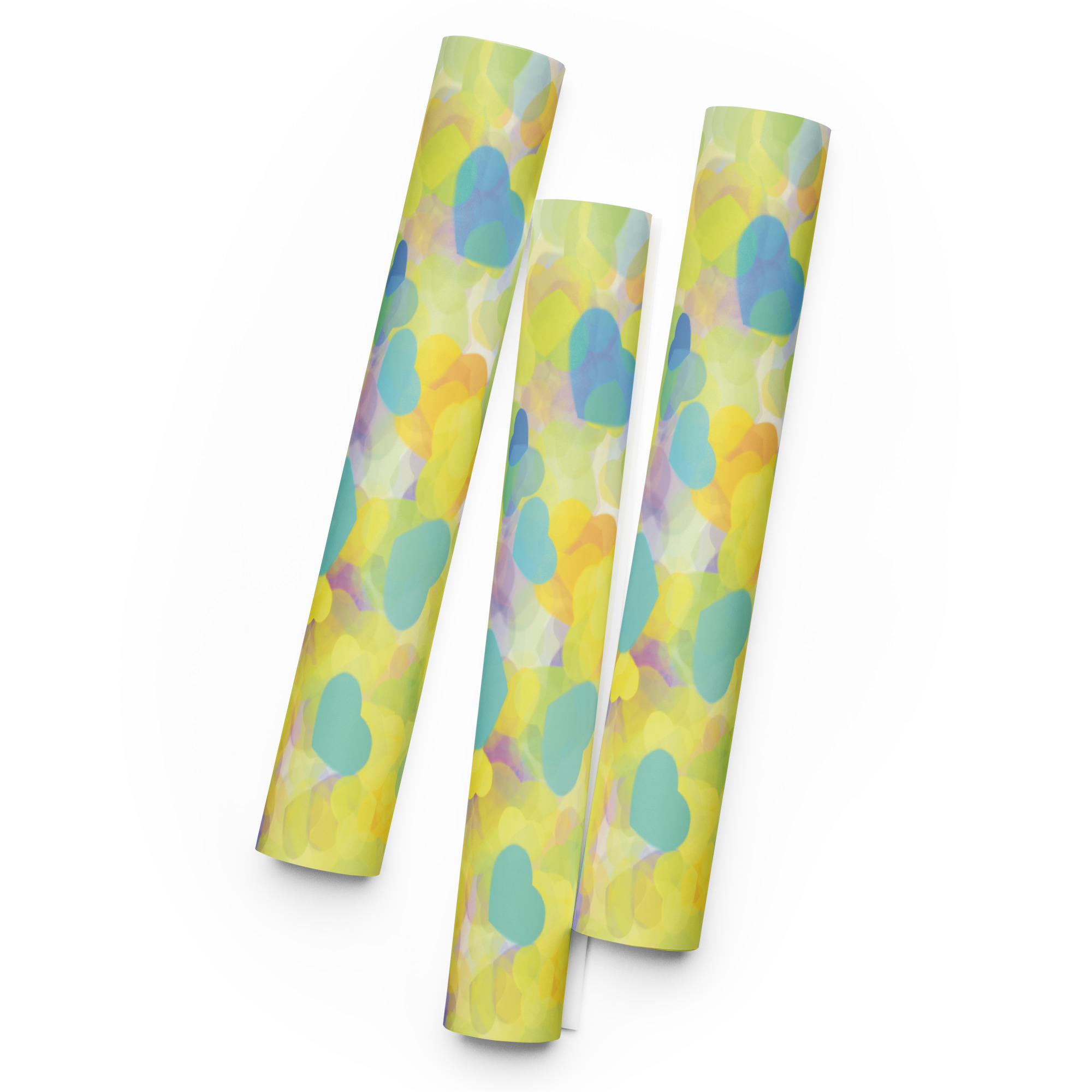 Yellow Blue Hearts Wrapping paper sheets - Image 6