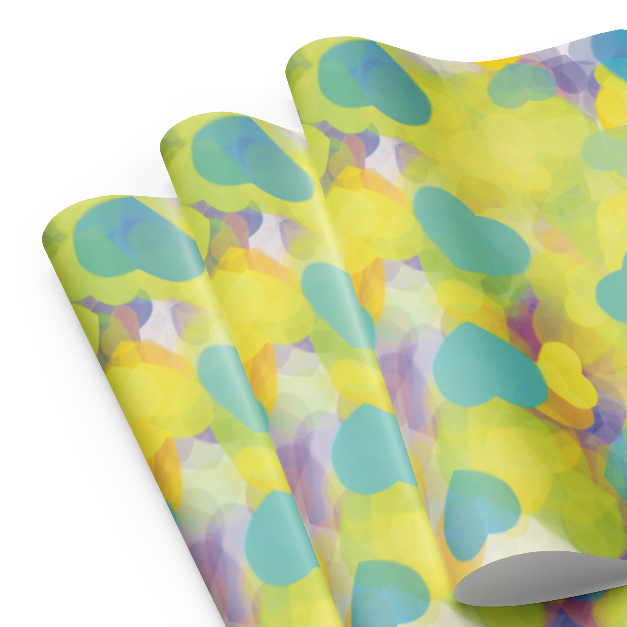 Yellow Blue Hearts Wrapping paper sheets - Image 8