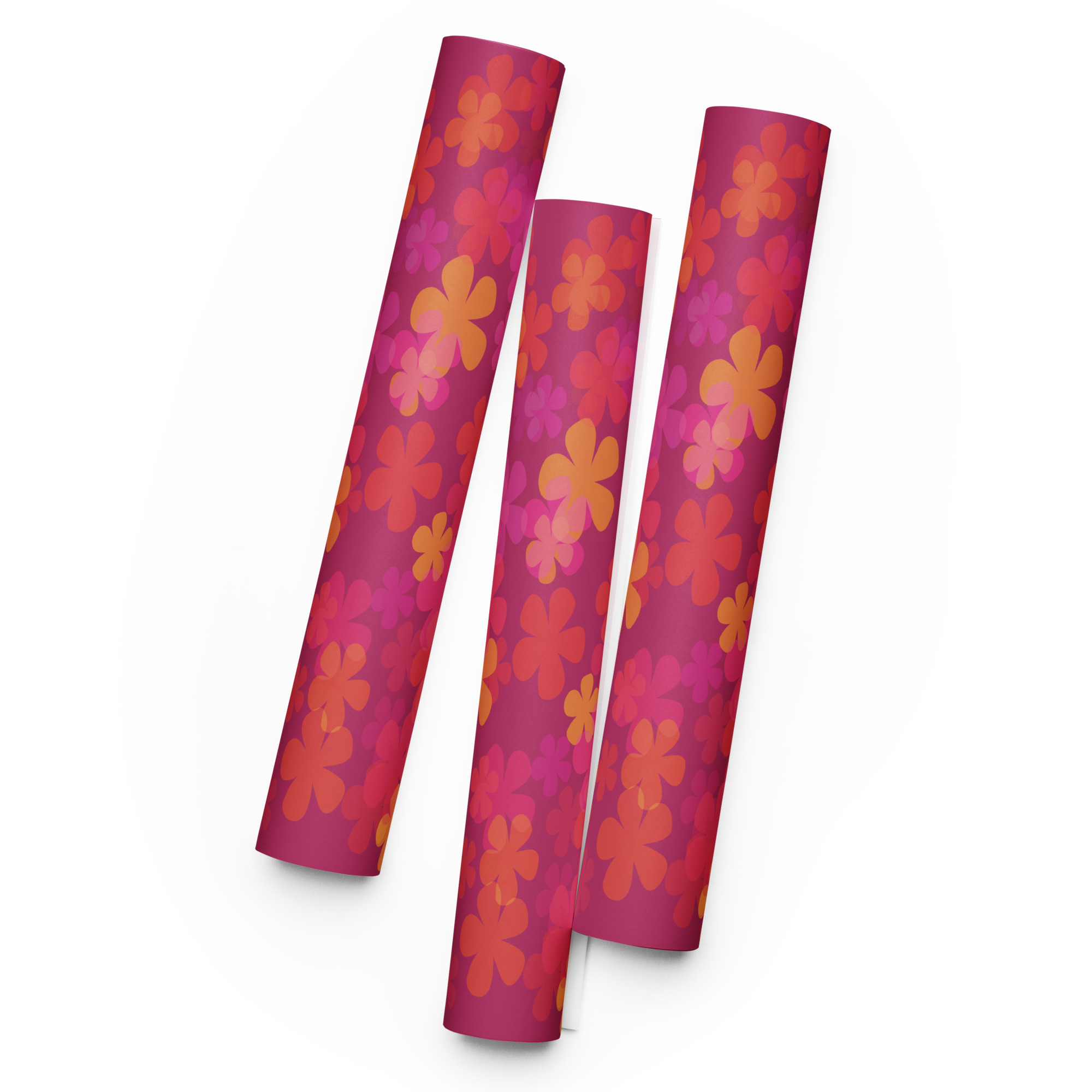 Orange Yellow Pink Flowers Wrapping paper sheets - Image 4
