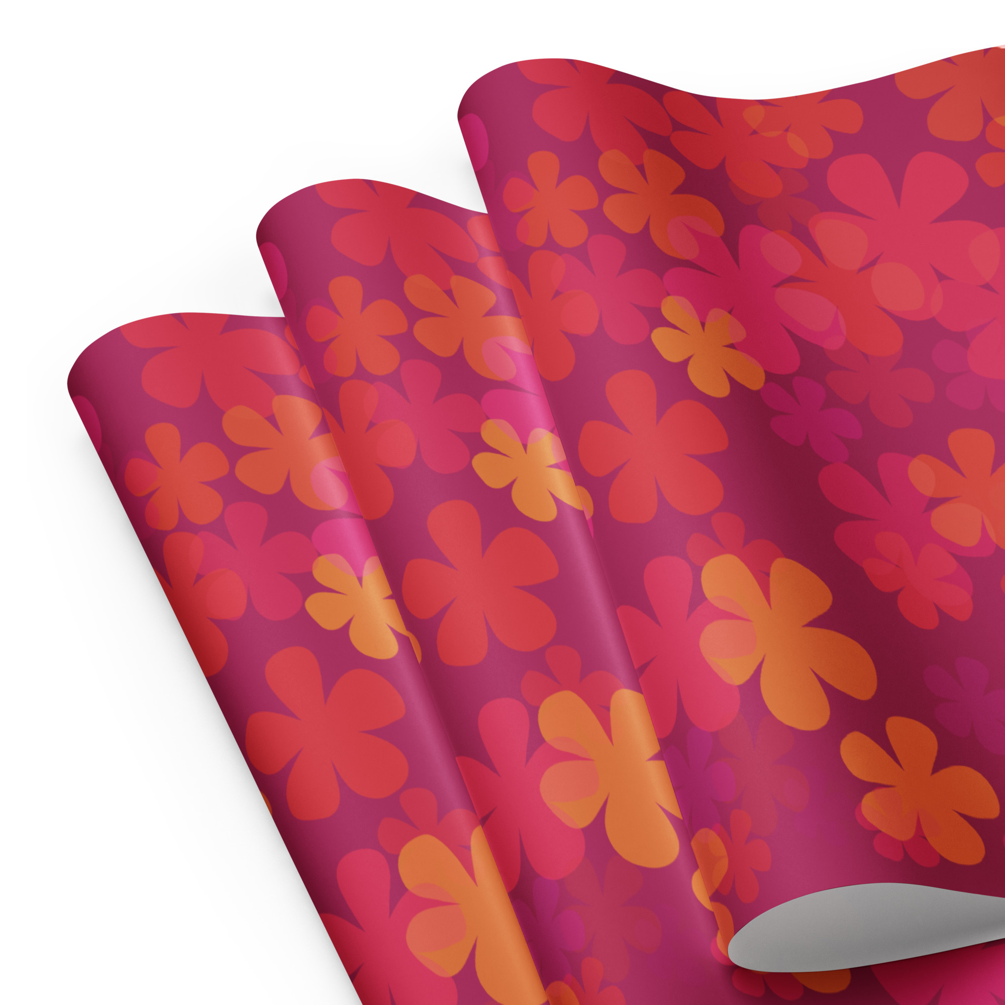 Orange Yellow Pink Flowers Wrapping paper sheets - Image 6