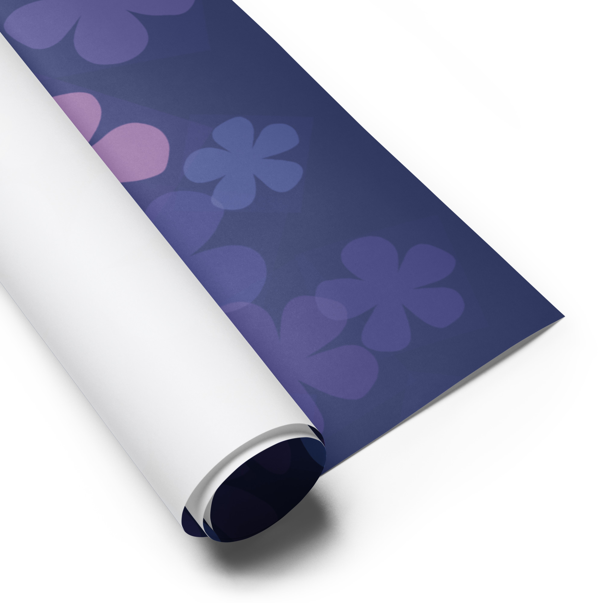 Purple Pink Blue Floral Wrapping paper sheets - Image 5