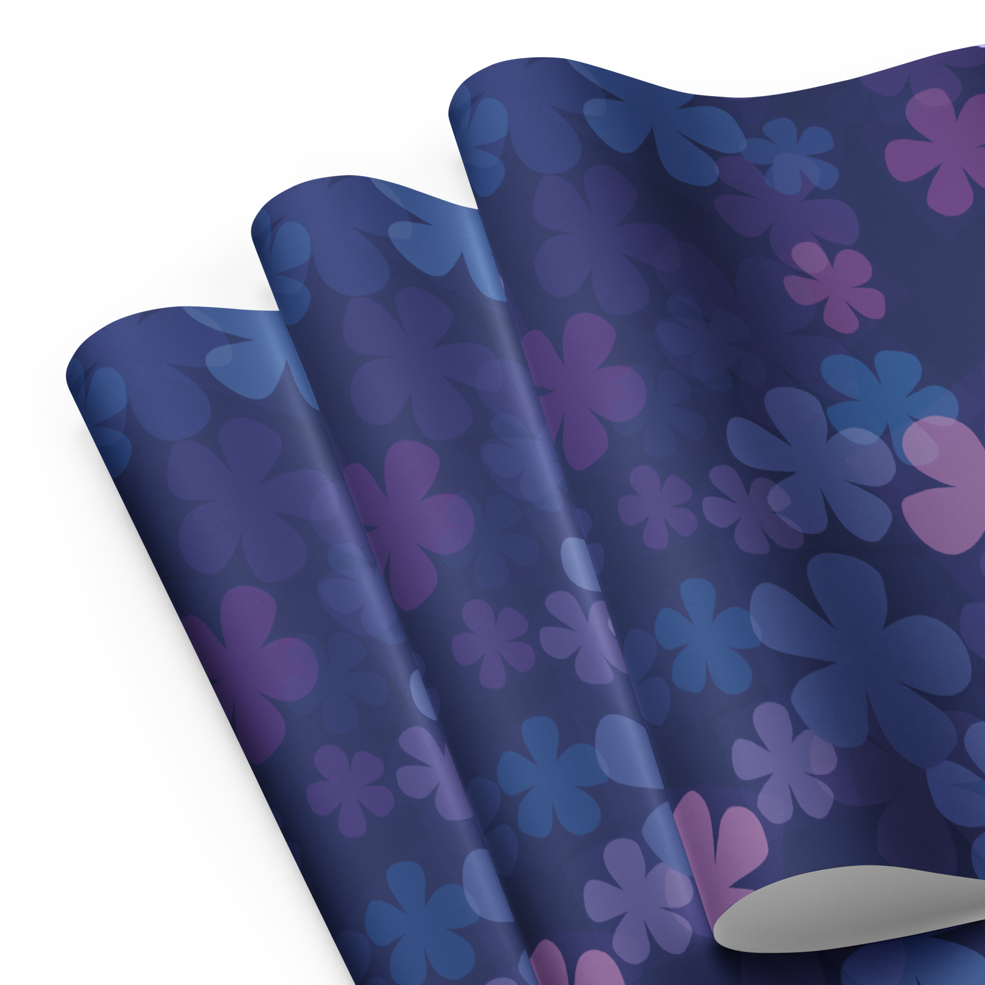 Purple Pink Blue Floral Wrapping paper sheets - Image 6