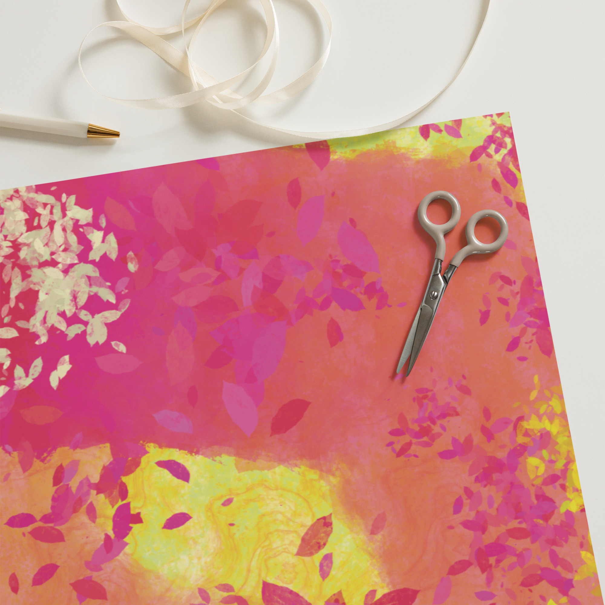 Orange Yellow Leaves Wrapping paper sheets - Image 9