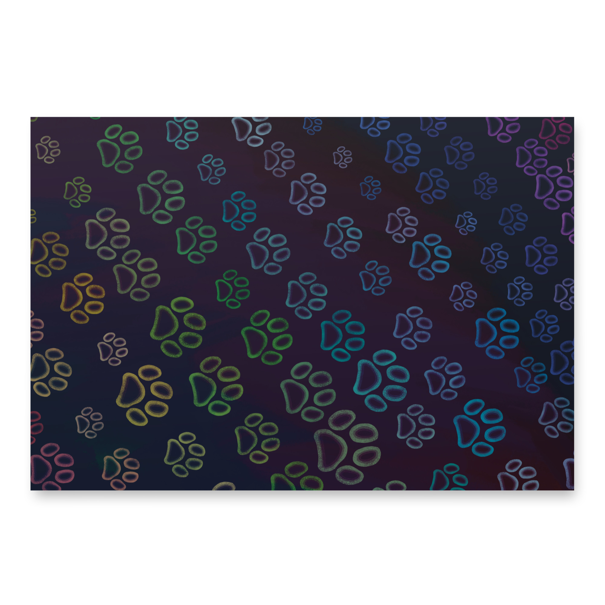Neon Rainbow Dog Paw Wrapping Paper for Pet Lovers - Image 2