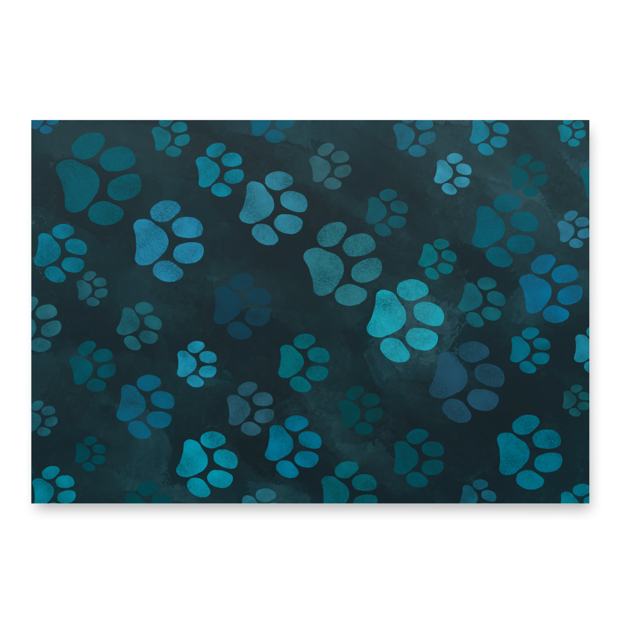 Dog Paw Print Watercolor Wrapping paper sheets - Image 2